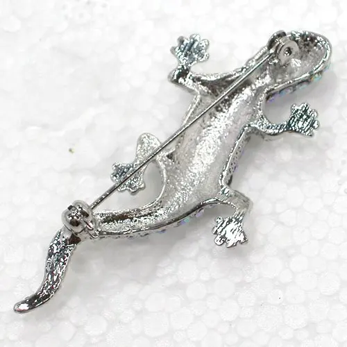 12 шт./лот моды брошь со стразами Gecko корсаж Pin Броши C101100