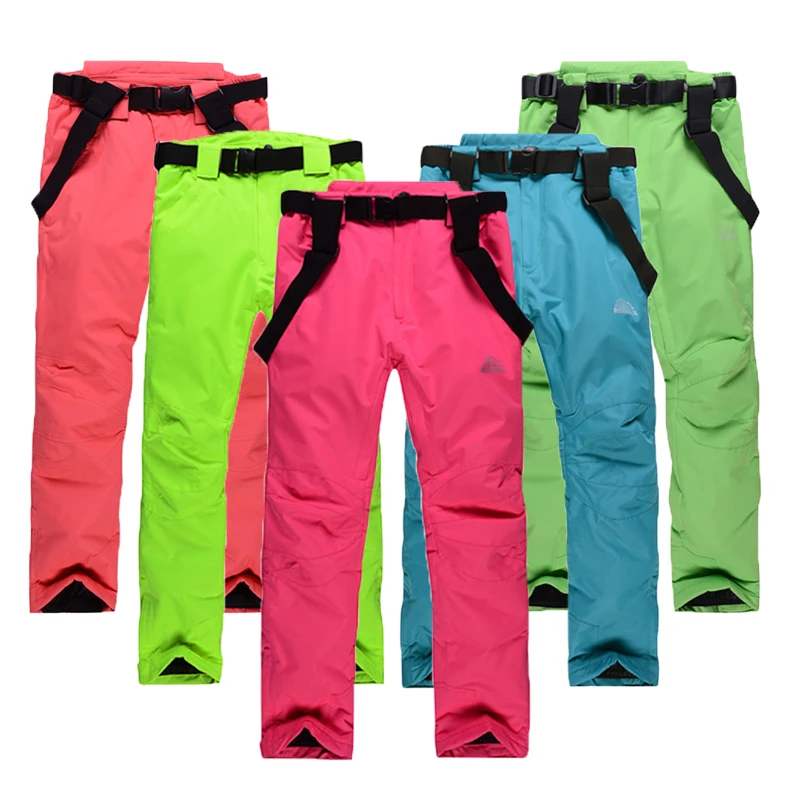Free shipping unisex font b snowboarding b font pants lovers ski pants with straps sports trousers