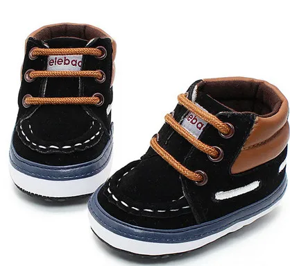 Delebao/сезон осень-весна; матовая текстура; мягкая подошва; обувь для малышей вручную; детская обувь; хлопковая обувь; Теплая Обувь На Шнуровке; обувь для первых шагов - Цвет: Black