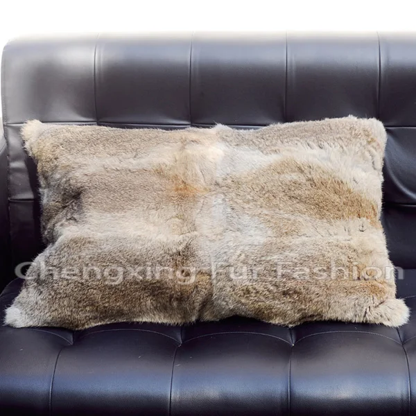 Free Shipping CX-D-68 Home Fashion 50x75cm Real Rabbit Fur Pillow Case - Цвет: natural brown