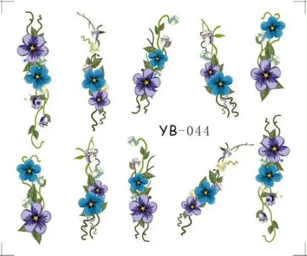 20 листов/много смешанных yb-037-yb-048 серии Симпатичные передача воды Стикеры ногтей Стикеры