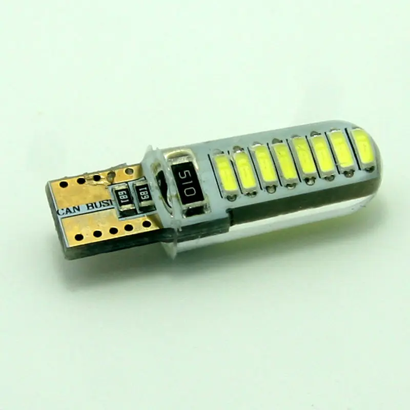 Тип 50 шт./лот T10 Светодиодный лампа 16x7020 светодиодный чип силиконовый 194 W5W 168 Водонепроницаемый IP67 части авто габаритный фонарь