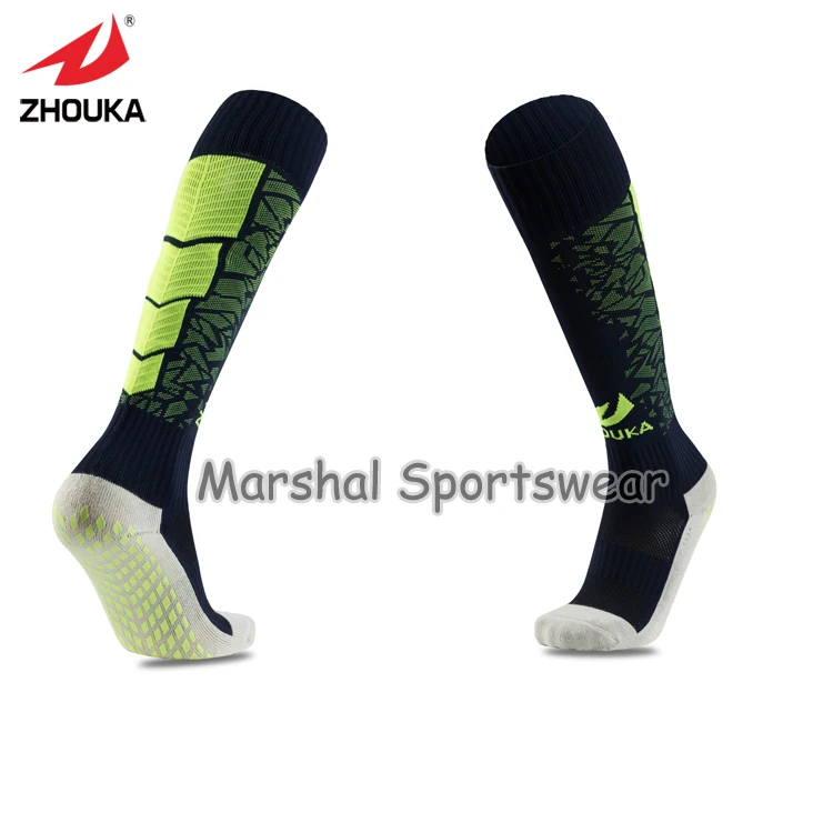 Top quality soccer socks,wholesale price, green point rubber Non slip