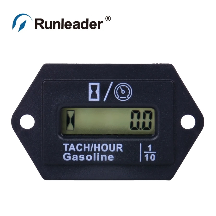 Runleader Snap in Digital Inductive Industrial gas tach tachometer Hour