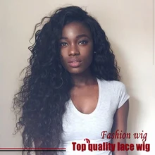 2016 Fashion Hot Sale Brazilian Long Loose Wave Wigs Black Wig Synthetic Lace Front Wigs Wave Wig Heat Resistant For Black Women