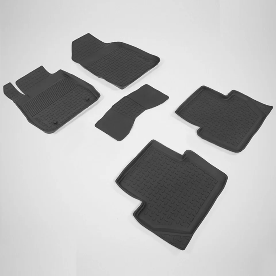 Резиновые коврики для Ford Fiesta(-) с высокими бортиками(Seintex 86416