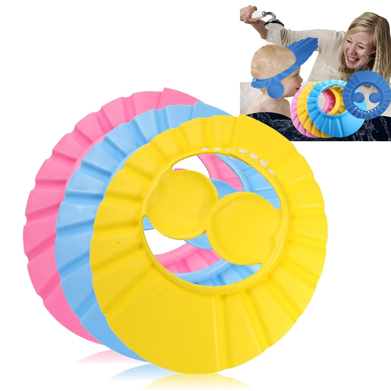 

New Year Baby Adjustable Shower Cap Shampoo Hat Baby Girl Boy Kids Bath Shampoo Cap Sombreros Tapa Protect Ear Wash Hair Cap Hat