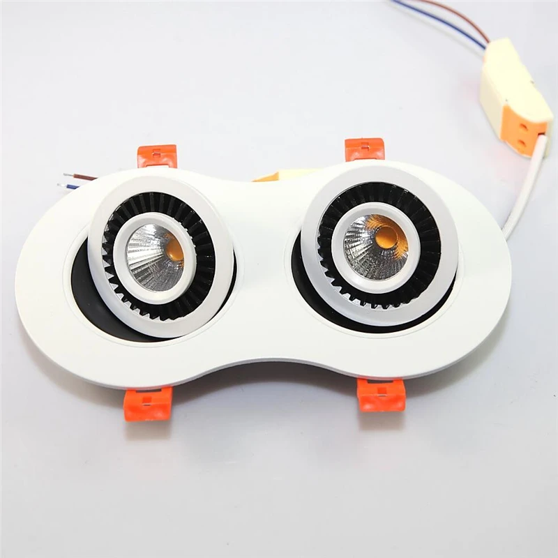 Wholesale Double COB 2*5W/10W 2*7W/14W 2*10W/20W Led Ceiling Down light Recessed Led Downlight 360 degree rotation AC85-260V