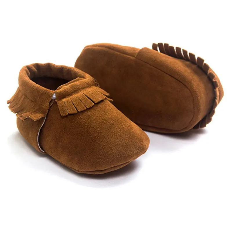 Детские мокасины мягкая moccs Обувь для новорожденных мальчиков и девочек Bebe бахрома на мягкой подошве нескользящая обувь кроватки из искусственной кожи замшевая обувь