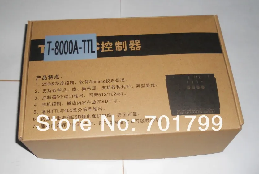 8 портов Off-Line t-8000c LED SD Card контроллер пикселей, SPI(TTL) выходной сигнал, можно управлять Max 1024*8 портов = 8192 пикселей