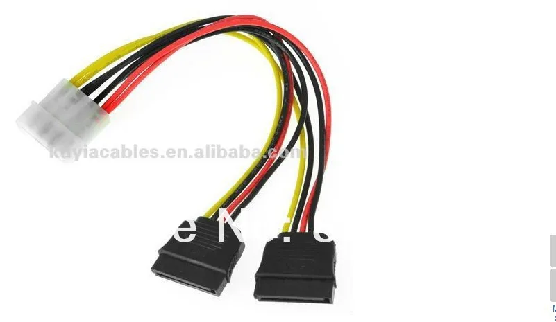 SATA разветвитель питания y кабель 4PIN штекер 2х SATA двойной женский адаптер питания++ 20 шт./партия