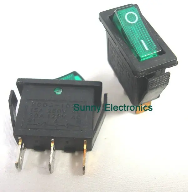 100 шт. 3Pin подсветкой кулисный переключатель красный SPST 20A 125VAC