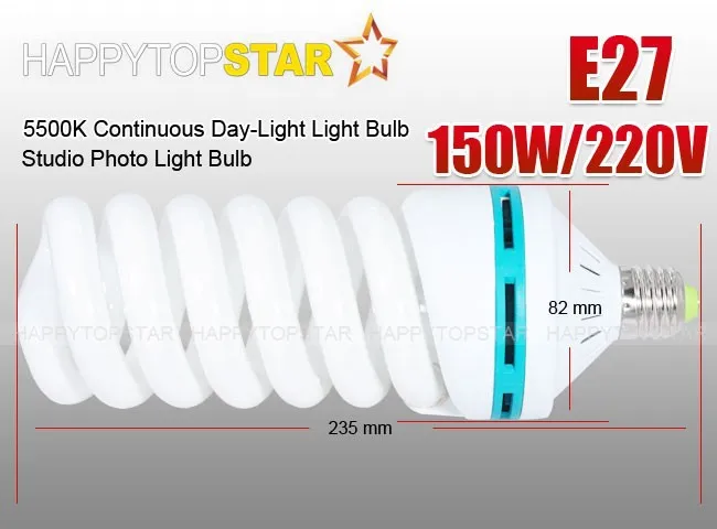 2 шт. 5500 к 220 V 150 W continuouso Лампа дневного света лампы для фотостудий E27 экономии энергии света для фотостудии