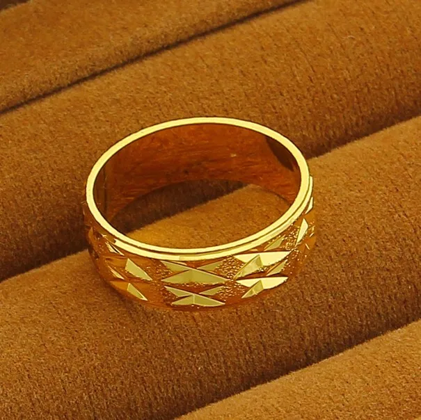 Новое поступление! Мода 24K GP золотого цвета мужские и женские ювелирные кольца желтого золота Золотое кольцо YHDR014