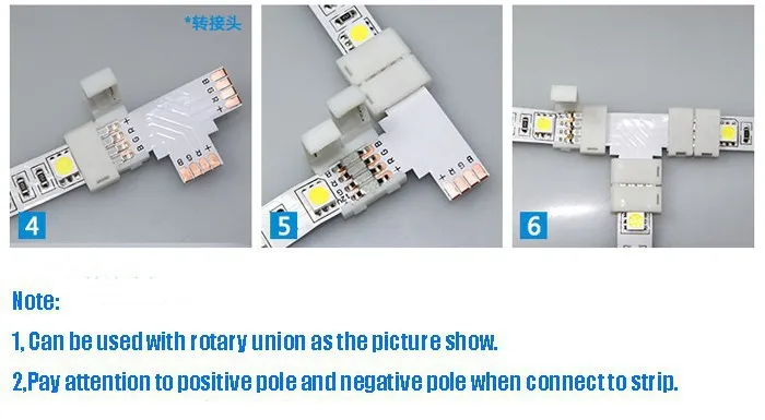 20 шт./лот без пайки 4PIN 10 мм 5050 RGB светодиодный разъем 10 мм PCB