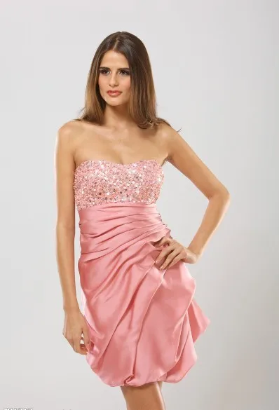 Новая Мода vestidos de festa Формальные бисерные элегантные розовые короткие вечерние платья для невесты