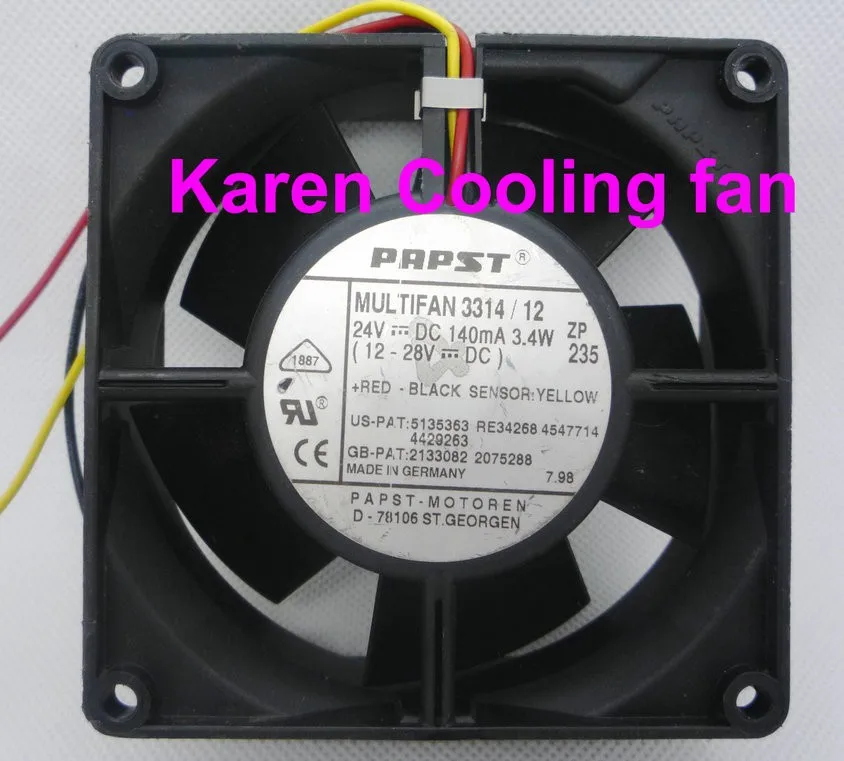 Для PAPST 9 см 3314S 24V 2,4 w, 9232 dc24v 140ma 3,4 w MULTIFAN 3314/12 3 провода Вентилятор охлаждения