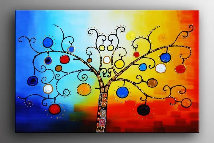 Framed Wall Art Rich colors abstract decorative painting 002 