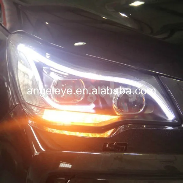 2013- год для Subaru Forester Светодиодные ленты фара с bi xenon объектив проектора TLZ