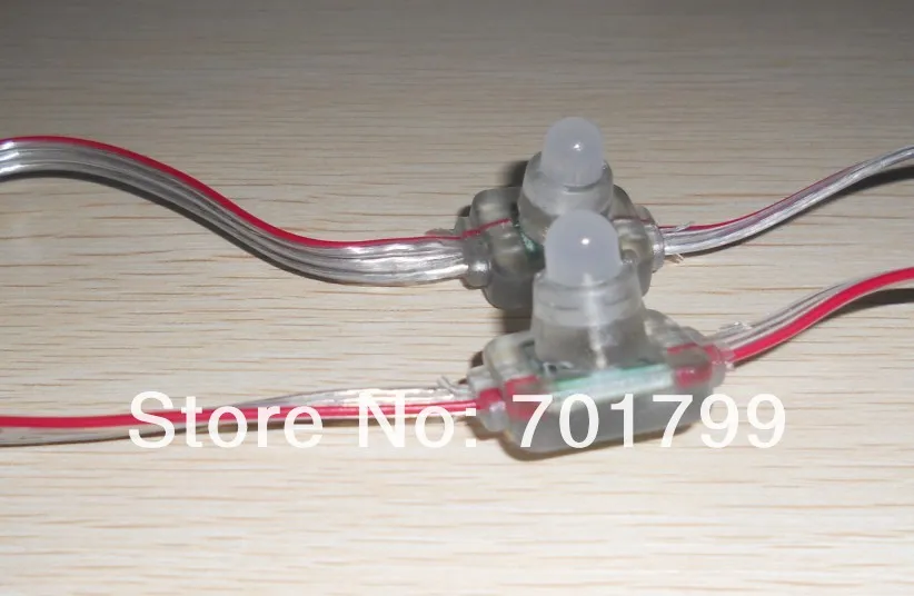 100 шт. DC12V WS2811 LED пиксель узел, с прозрачной проволока; Размер: L26mm* W18mm* H22mm
