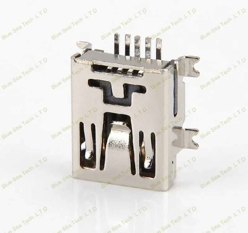 50 шт. MINI-USB 5 P соединитель Домкраты разъем PCB крепление для телефона, MP4, SMD 5Pin короткие размер usb-камера с флеш-картой памяти управления люминисцентными лампами 4 фута, латунный корпус