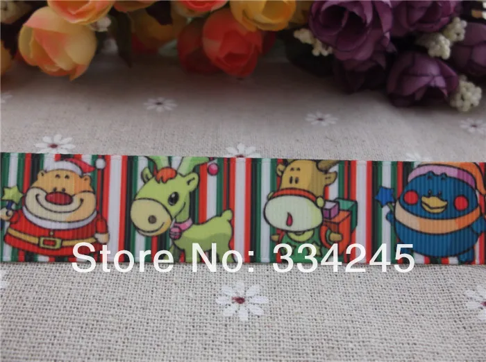 2013 Новое прибытие 7/8 ''(22 мм) Рождественская напечатанная лента grosgrain Рождественская лента праздновать это лента 50 ярдов