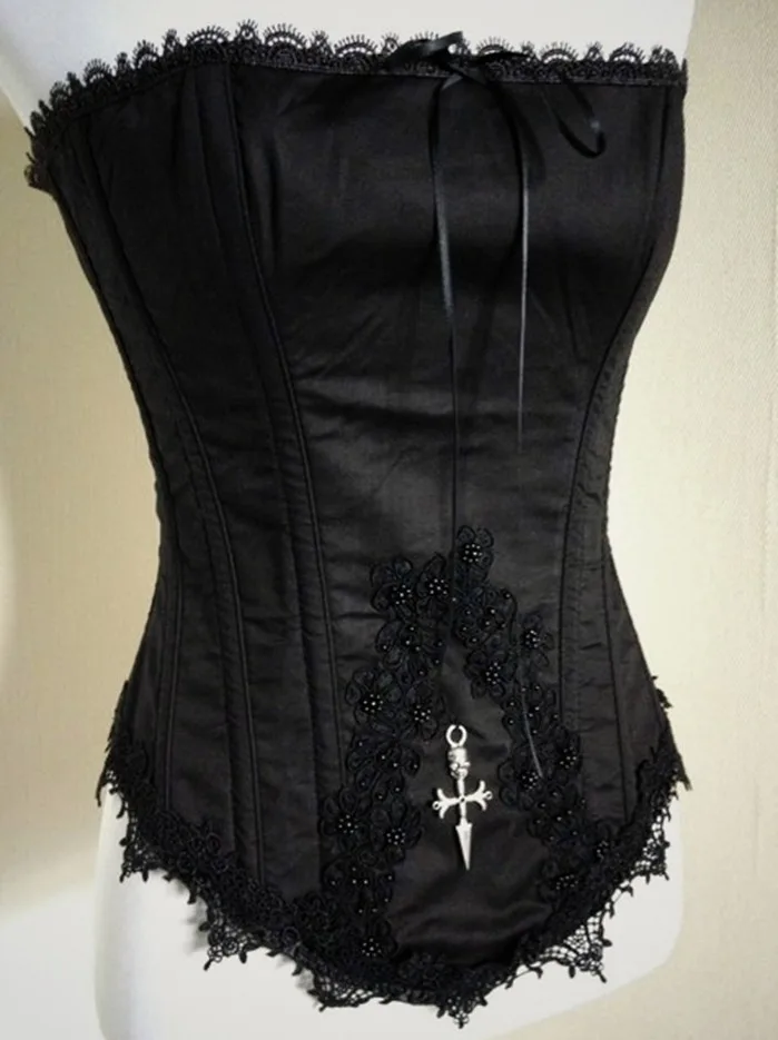 2013 New Black Gothic Corset Vintage Dress (1).jpg