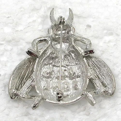 12 шт./лот Rhinestone эмаль Жук Pin Броши C101902