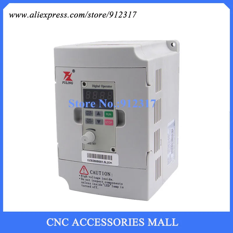 

Fuling VFD Inverter 1.5kw 2HP 220V-250V, Spindle motor controller