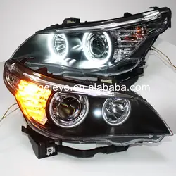 2005-2007 год для E60 523i 525i 530i LED Ангельские глазки фары фара для BMW оригинальный автомобиль с галогенная лампа lf