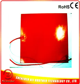 

600*600mm Silicone Rubber Heater for 3D Printer 110v 600w adhesive 1face 2000mm lead Wire 100k thermistor in center XD-H-M-443