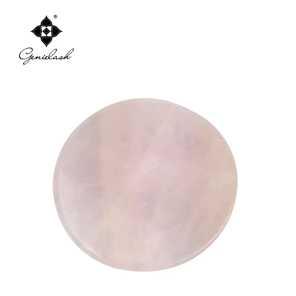 10pcs Round Pink Jade Stone Eyelash Extension Glue Adhesive Pallet Stand Holder False Eyelash Makeup Tool