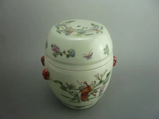Редкие Уникальный старый китайский famille-роуз фарфоровая Пот/jar, живопись символов, лучшая коллекция и украшения, бесплатная доставка