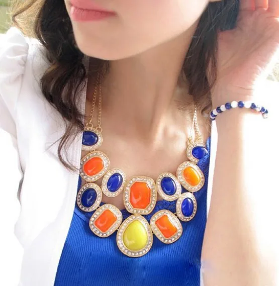 Крыло Yuk Tak Collares Collier Новейшее модное эффектное ожерелье s для женщин в Европе яркие ожерелья оптом