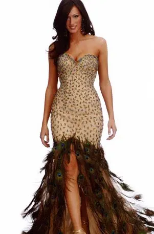 free shipping sweetheart neckline peacock feather prom party dress hot sale  wholesale