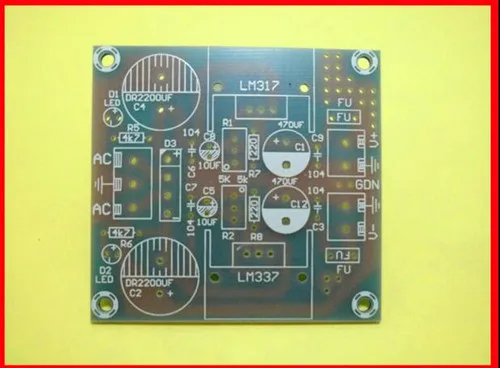Free Shipping!!! Fused LM317 + LM337 / negative dual power adjustable power supply board/ Electronic Component