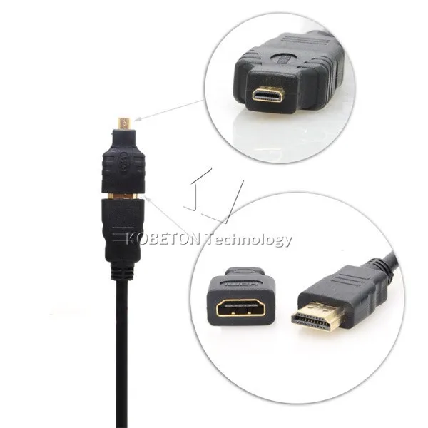 2 шт./компл. HDMI Mini HDMI адаптер Micro HDMI витой Позолоченные конвертер мужчин и женщин для Xbox HDTV PS3