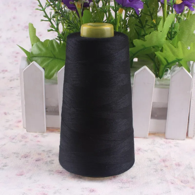 1 Spool 40S/2 Black Sewing Thread 3000Y Polyester Industrial Sewing