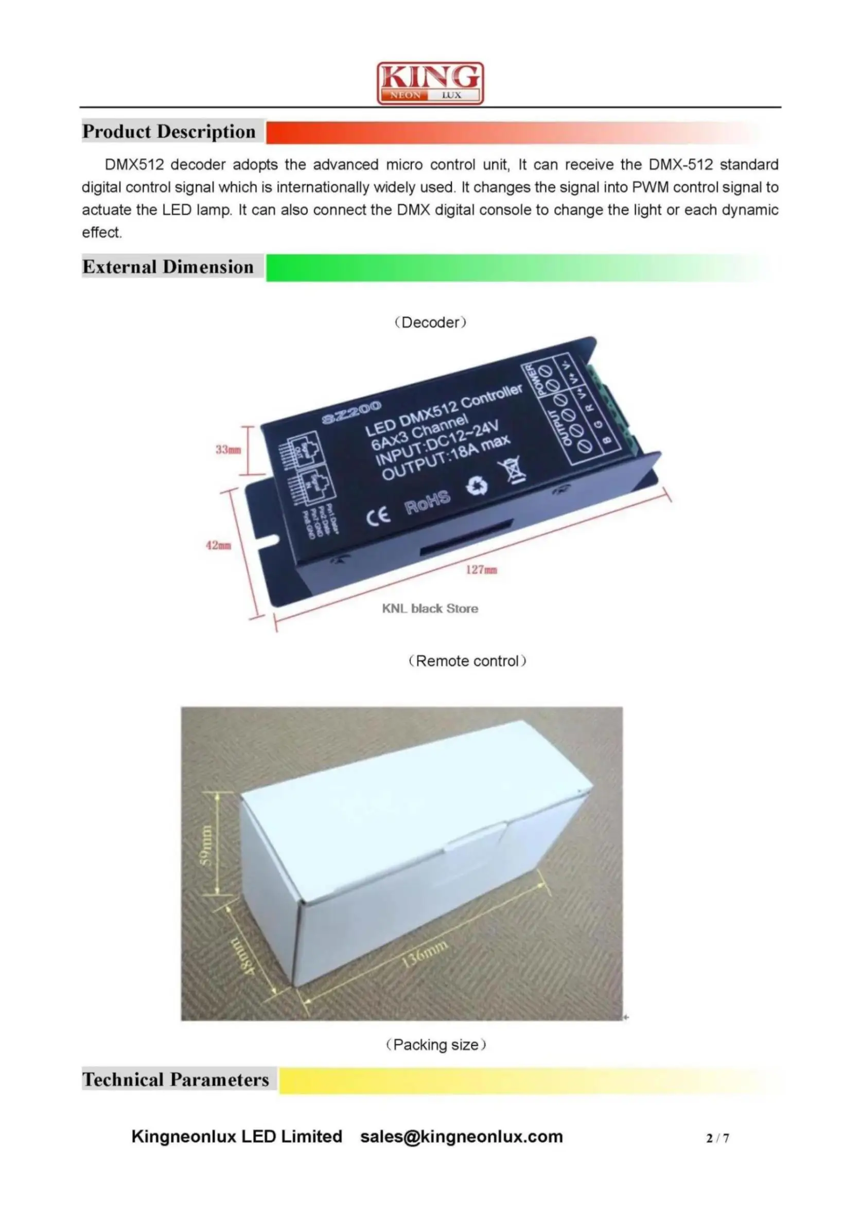 Светодиодный DMX512 декодер 6A* 3 канала DC12-24V для rgb Потолочная Лампа, Светодиодная лента с usb-питанием, /розничная