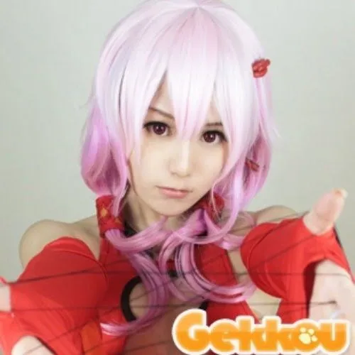 MCOSER Guilty Crown Yuzuriha Inori Розовый Косплей Аниме парик костюм 70 см