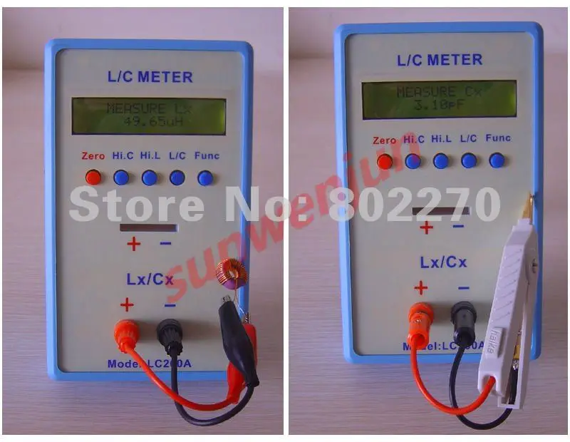 LC200A ручной индуктивность емкость L/C метр автоматическое отключение включает SMD тестовый зажим