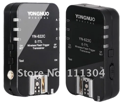 Светодиодная лампа для видеосъемки Yongnuo YN622c YN 622 YN-622 E-TTL беспроводной Вспышка триггера приемопередатчик для Canon 500d 600d 700d 1300d 1d3 5d3 вспышка для камеры светильник