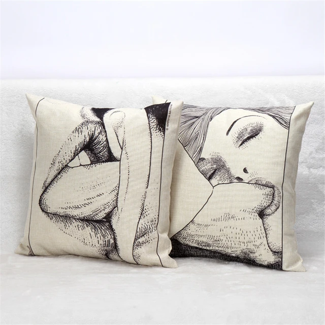 2016 latest design Creative Sketch Of Woman Head Linen
