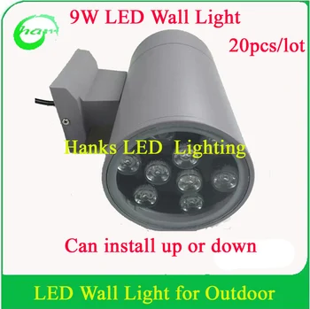 

Factory Sale !9W Up and down led light outdoor waterproof 9W wall lamp free shipping