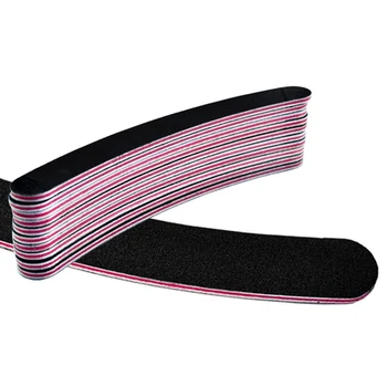

50Pcs/Lot Nail Art Sanding Nail Files 100/180 Grit Manicure Nail Tools Professional Nail File Buffer Curve Black File Supplier
