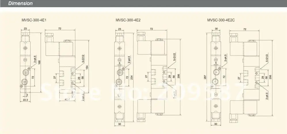 1x MVSC300-4E2 220 В AC 5 портов 2Pos 1/2 "BSP электромагнитный воздушный клапан с двойной катушкой Led