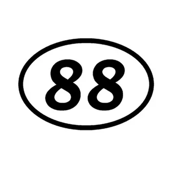 

15*10.4CM 88 Eighty-Eight Oval Reflective Stickers Off-Road Motorcycle Personality Decorative Car Sticker C4-0111