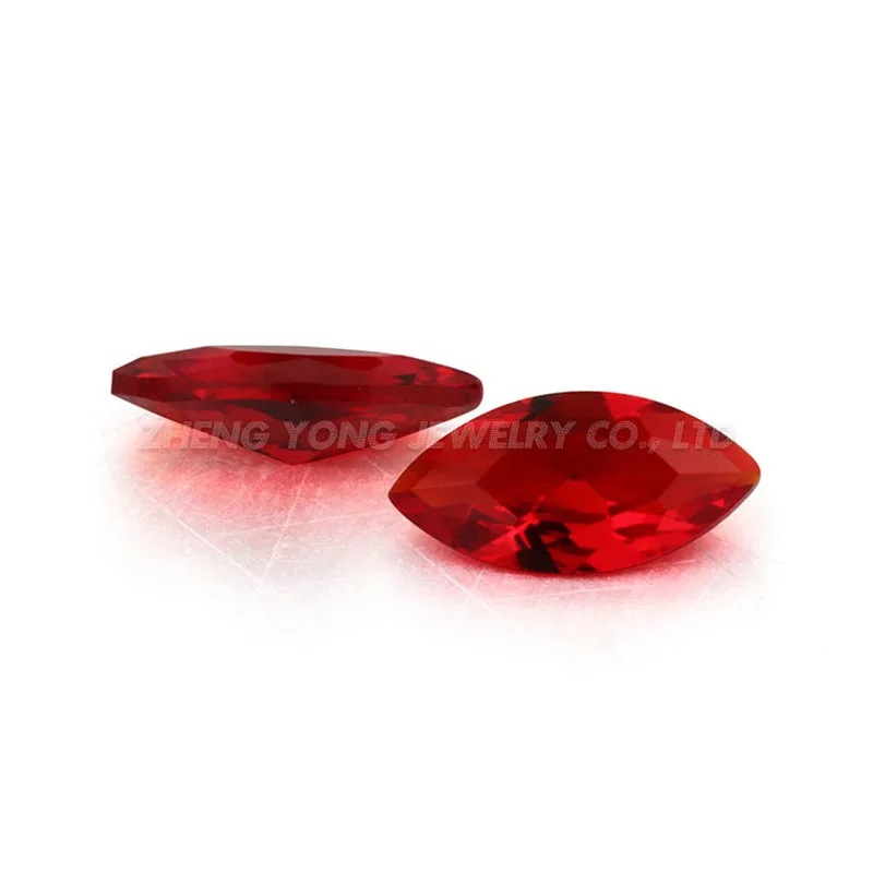 Factory Price 2x4mm-4x8mm Marquise Red Gemstones Loose Glass Artificial Stone for Jewelry