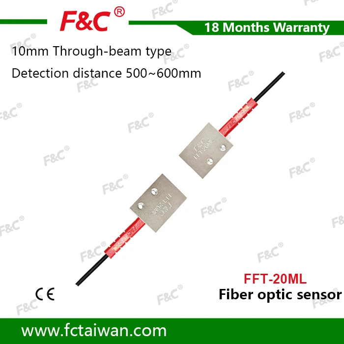 F&ampC 10mm FFT-20ML Rectangular optic fiber sensor with good flexibility Through-beam type Long distance detection 500~600mm |