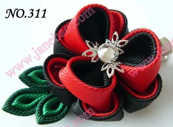 Новые 280 шт. " два слоя Kanzashi цветок заколки моды девушка Bow заколки